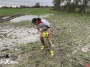 Preview 2 of Muddy Football (soccer) Practise with ONLY a T-shirt