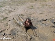 Preview 3 of Estuary Mud Girl Playing in the Nude - Muddy Girl