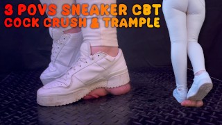 3 POV Sneakers CBT Cock Crush et Piétinement