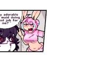 Preview 2 of Sexy femboy maid FUCKED HARD by a futa bunny!🐼🍆🐰 (@berryguild @harulunavo)