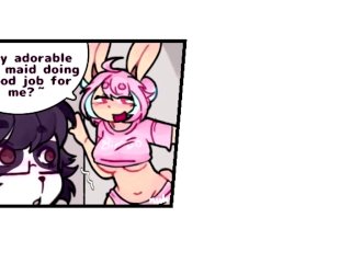 Sexy femboy maid FUCKED HARD by a futa bunny!🐼🍆🐰 (@berryguild @harulunavo)