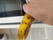 Preview 1 of Put a Banana in the Microwave and Jerk Off, My Big Cock Thought It Was a Blowjob