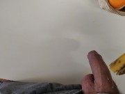 Preview 3 of Put a Banana in the Microwave and Jerk Off, My Big Cock Thought It Was a Blowjob