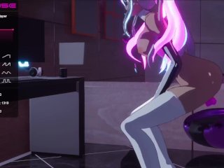 veibae vtuber, hentai anime, solo female, hentai game