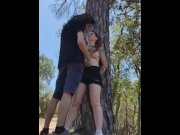 Preview 2 of Tied to a tree. Dana fucked in the profile danawithhim