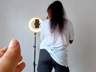 Sri Lankan - is my Horny Step-Sister Making TikTok Video? or try to Seduce me - SexyBrownis