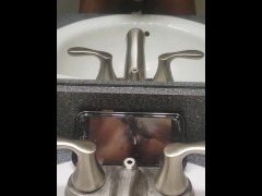 Dropping off some sink cum babies while watching porn