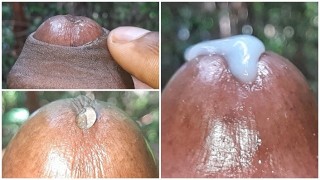 Grote natte lul solo mannelijke amateur Cums extreem hard in close-up voorvocht spelen