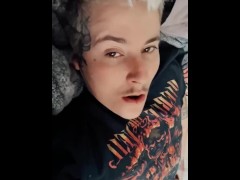 Hit tattooed trans man playing with my man pussy moaning and throbbing.