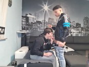 Preview 3 of Geiler Raucher in Adidas Chile Jacke fickt seinen 18-Jährigen Boy hart bareback