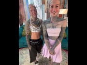Preview 1 of Onlyfans tattoo girl Anuskatzz enjoy XXX adventure wild sex with inked nonbinary Darkleaves Z-filmz