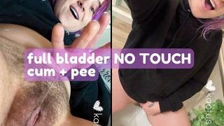 full bladder NO TOUCH cum + pee