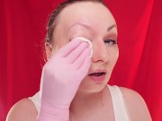 Preview 5 of ASMR with face touch, nitrile medical gloves, removing make up - by Arya Grander