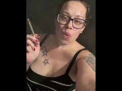 BBW stepmom MILF 420 smoking joint before bed your POV
