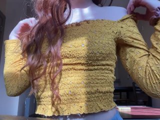 Redhead With Cute Bouncy Tits