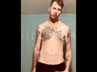 Tattooed solo masturbate