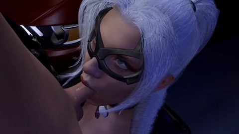 Blowjob fron Black Cat | SpiderMan | Hentai