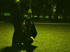 me on a leash like a dog while the traffic passes around us and anyone can run into us... priceless.