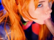Preview 3 of Sloppy Blowjob and Pussy Creampie. Evangelion Asuka Langley - MollyRedWolf