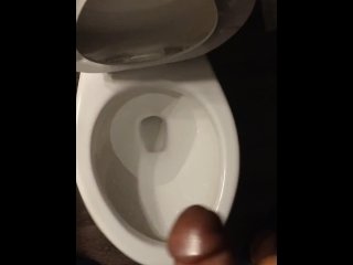 public bathroom, cumshot, big cock, public