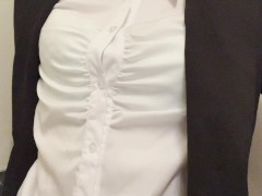 I dressed as a woman in a suit, and my green bra was transparent with sweat.