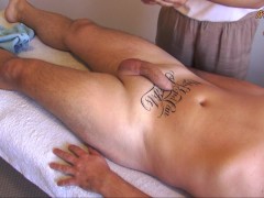 Best thai massage with handjob and cumshot on cute tattoo
