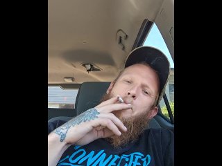 smoking, red head, skinny, vertical video