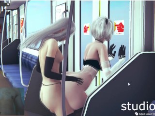 HS2 Gameplay - 2B Hardcore Fucked by A2 Nier Automata Hentai