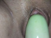 Preview 5 of Creamy pussy playing with zucchini