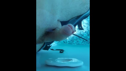 Water jet orgasm in pool