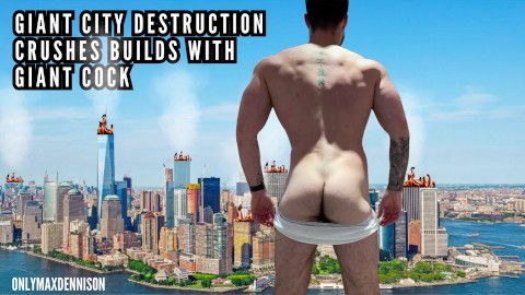 Destruição de cidade gigante - esmaga edifícios com seu pau gigante
