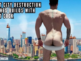 Giant City Destruction - Crushes Buildings with his Giant Cock
