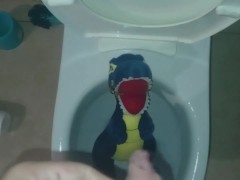 small Blue dinosaur t-rex pee 1