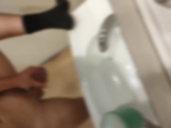 【女性向け（個人撮影）】変態イケメン営業マンが仕事中ムラムラしすぎてスーパーのトイレでオナニー - Screenshot 6 of 16 - Hentai