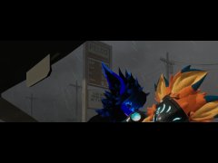 Female protogen get fucked over car at gas station