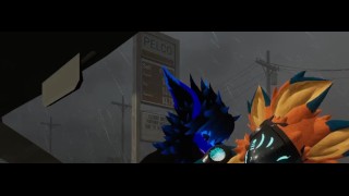 Female protogen get fucked over car at gas station