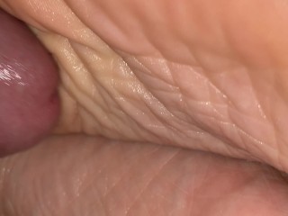 Most CLOSE UP Dick Head Rubbing on my FEET