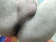 Preview 6 of Skinny Guy with Huge Cock and Balls, Fingers His Ass and Cums