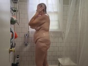 Preview 6 of Hot Mature Vee Takes A Shower And Masturbates!
