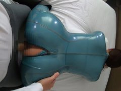 Japanese hard fuck! With latex catsuit!