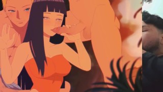 Horny Naruto uses clones and fucks Hinata