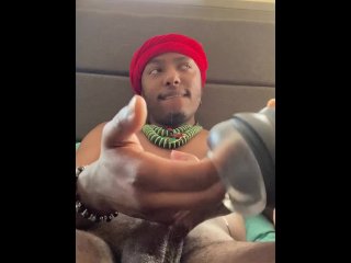 Big Veiny Dick Slowly Edging While Spitting All On My Self , This Fake Pussy Sure Feel Real Pt . 2