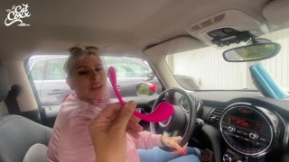 Pussy With An App-Controlled Toy While Mall Shopping