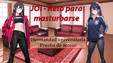 Reto para masturbarse. Fantasía en la universidad, JOI en español.