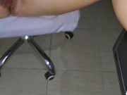 Preview 5 of Playing with my stepsister on the chair and I cum inside