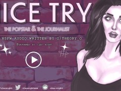 NICE TRY...the popstar makes a journalist cum in the middle of the party [F4F][script fill][AUDIO]