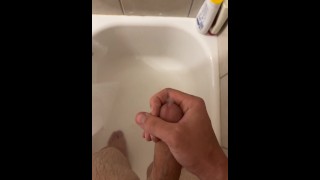 Solo cum shot in the shower