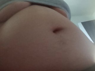 bbw, exclusive, belly button play, belly bulge
