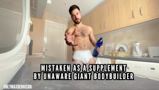 Irrtümlich als Ergänzung von ahnungslosem Riesen-Bodybuilder