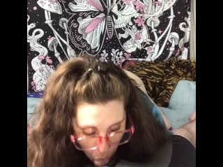 Busty_Chubby White Girl_Loves Sucking Cock, Deepthroating Throatpie